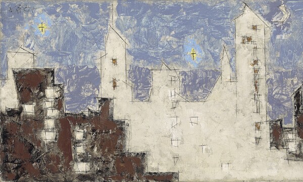 Lyonel Feininger Architektur mit Sternen II 41,5 &times; 71,6 cm (16,3 &times; 28,2 in)
